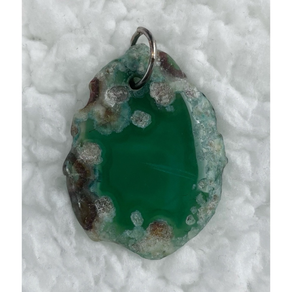 3-Piece Green Agate Slice Pendant Set - Picture 6 of 9